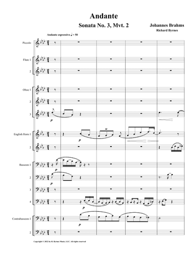Andante, Op. 5, Mvt. 2 (Double Reed Choir + Piccolo & 2 Flutes) (arr. Richard Byrnes)