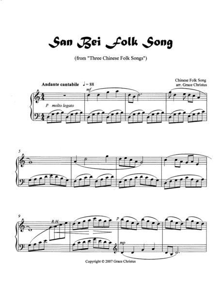San Bei Folk Song (arr. Grace Christus)