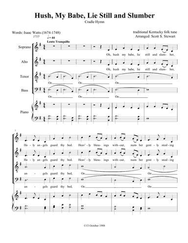 Hush, My Babe, Lie Still and Slumber (Cradle Hymn) (arr. Scott S. Stewart)
