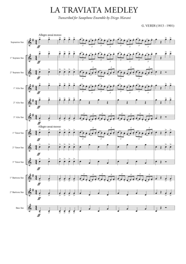La Traviata (Medley) for Saxophone Ensemble (arr. Diego Marani)