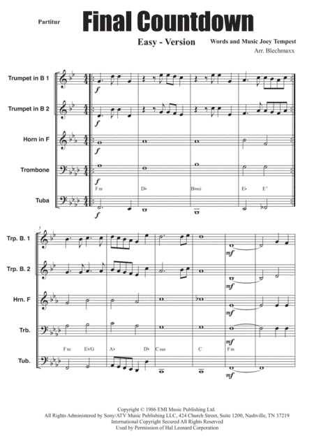 Final Countdown (arr. Blechmaxx)