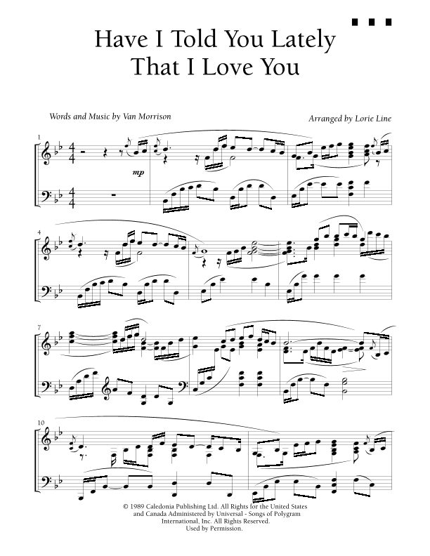 Have I Told You Lately (arr. Lorie Line)
