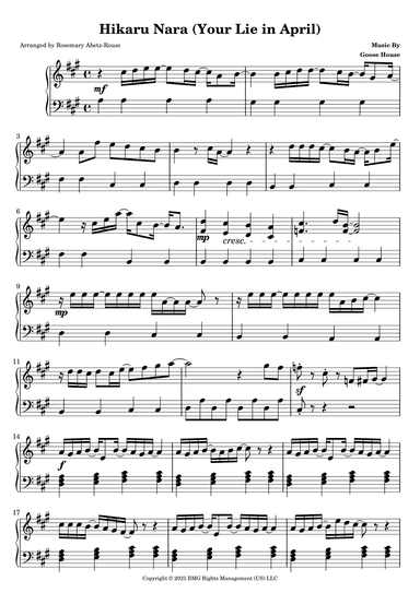 Hikaru Nara (arr. Rosemary Abetz-Rouse)