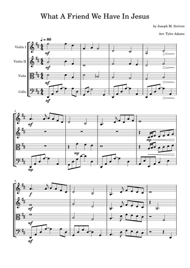 What A Friend We Have In Jesus (String Quartet) (arr. Tyler Adams)
