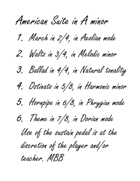 American Suite for Piano Solo