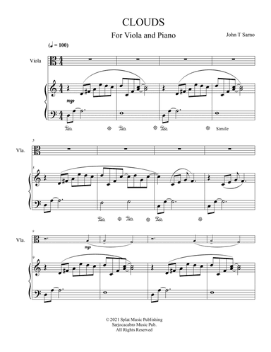 Clouds - Viola solo with piano accompaniment