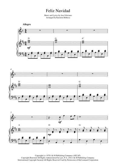 Feliz Navidad (arr. Kaiserin Rebecca)