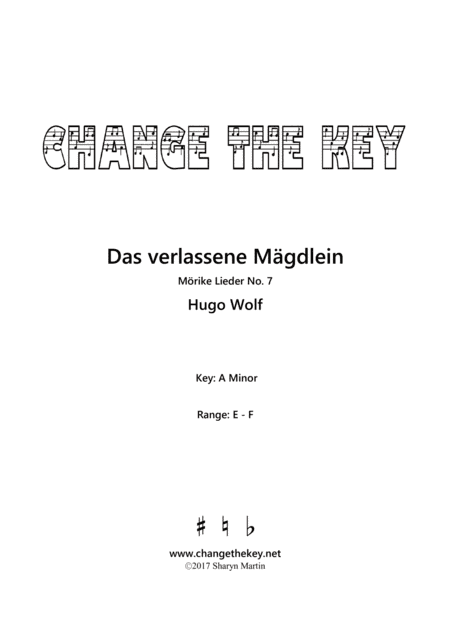 Das verlassene Magdlein - A Minor (arr. Change the Key)