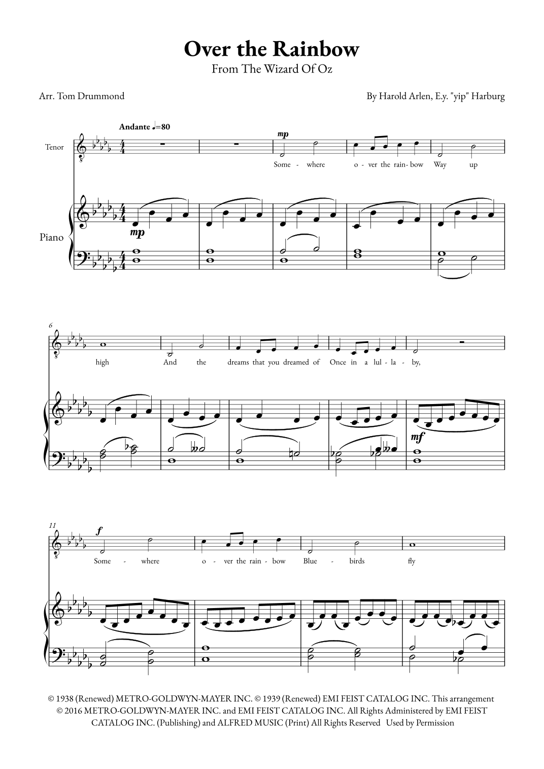 Over The Rainbow (arr. Tom Drummond)