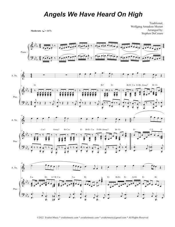 Angels We Have Heard On High (Alto Saxophone and Piano) (arr. Stephen DeCesare)