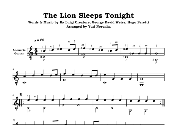 The Lion Sleeps Tonight (arr. Yuri Noronha)
