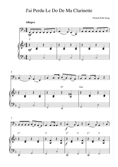 J'ai Perdu Le Do De Ma Clarinette (bassoon solo and piano accompaniment) (arr. Kaiserin Rebecca)