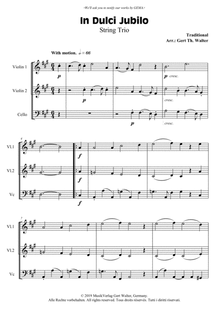 In Dulci Jubilo (arr. Gert Th. Walter)