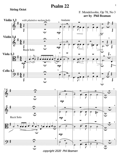 Psalm 22-Mendelssohn-String octet (arr. Phil Beaman)