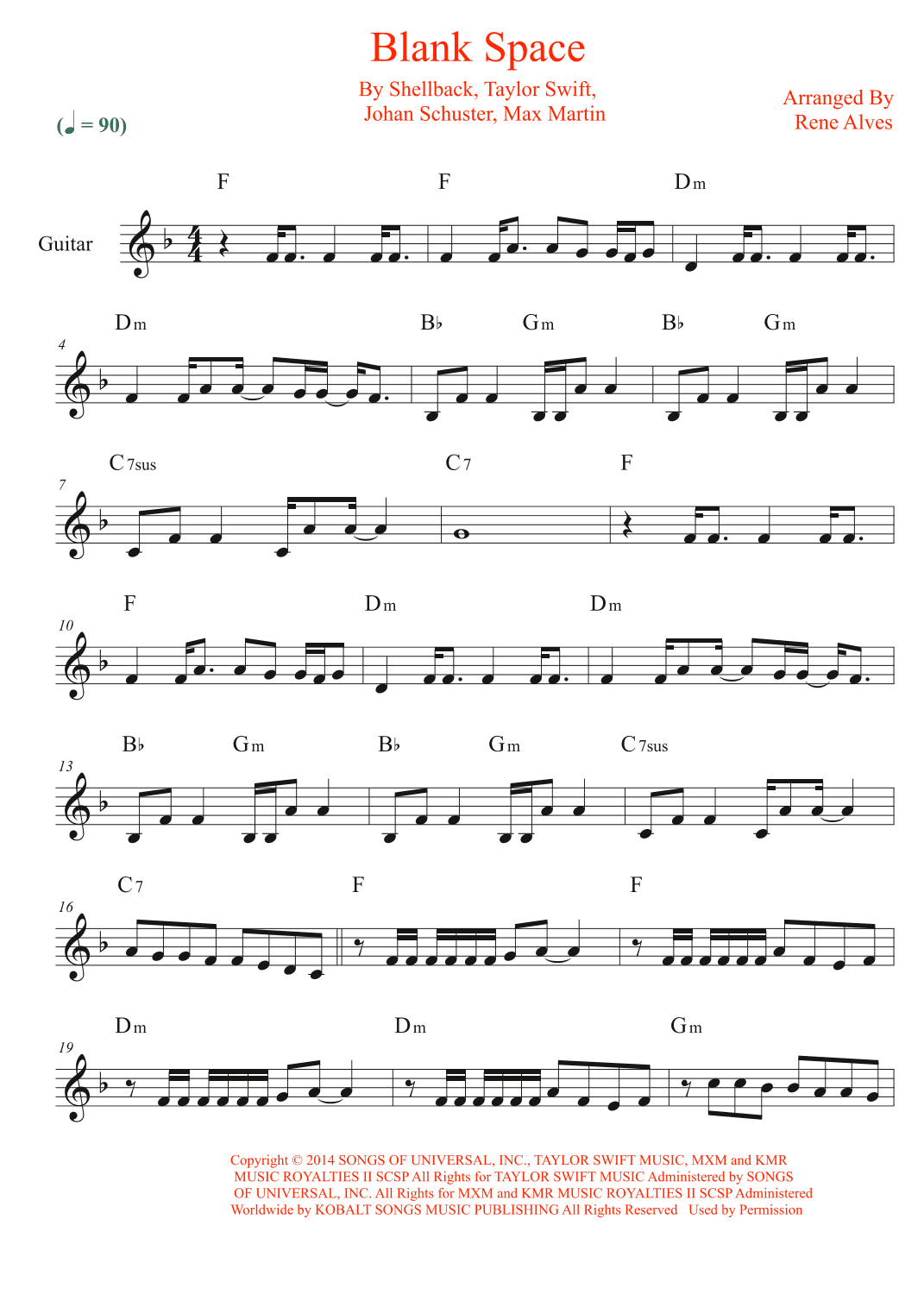 Blank Space (arr. Rene Alves)