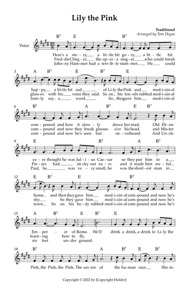 Lily the Pink (The Ballad of Lydia Pinkhan) (arr. Thomas Degan)