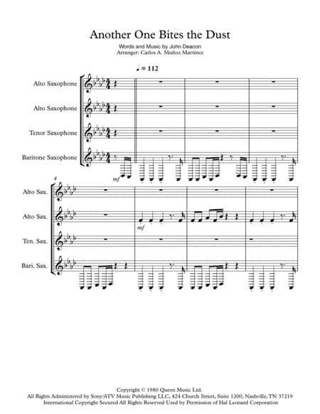 Another One Bites The Dust (arr. Carlos Alberto Muñoz Martinez)
