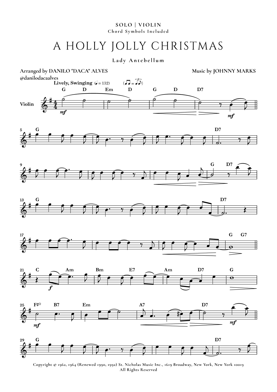 A Holly Jolly Christmas (arr. Danilo "Daca" Alves)