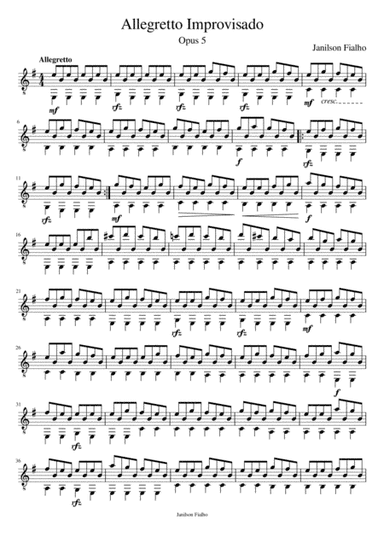 Allegretto Improvisado, Opus 5