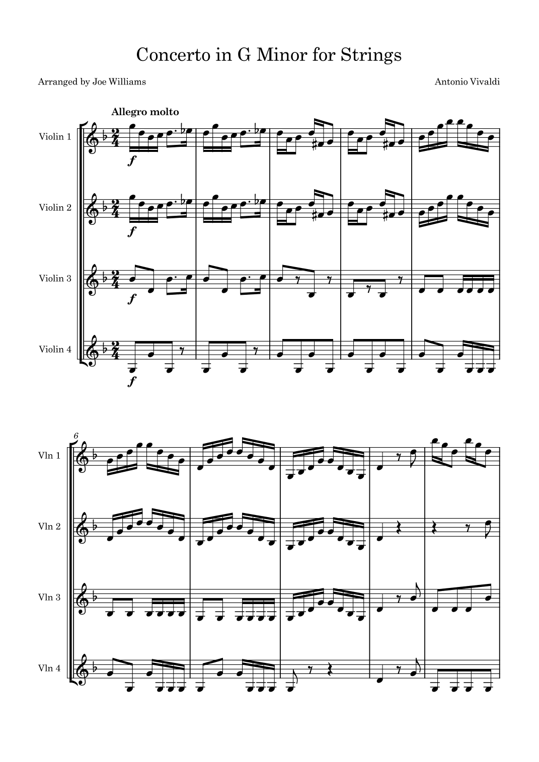 Concerto in G Minor for Strings. (arr. Joe Williams)
