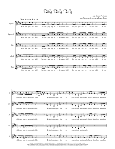 Bills, Bills, Bills (arr. Tehillah Alphonso, Kavya Borra)