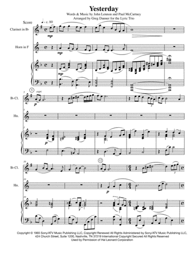 Yesterday (arr. Avanti Music)