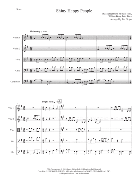 Shiny Happy People (arr. Jim Bicigo)