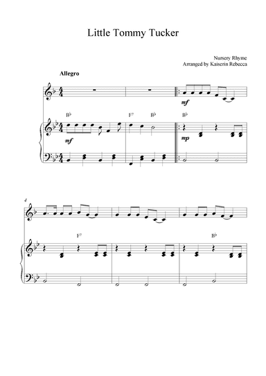 Little Tommy Tucker (arr. Kaiserin Rebecca)