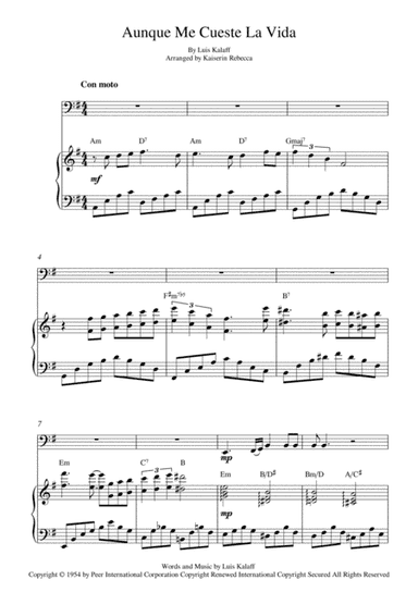 Aunque Me Cueste La Vida (arr. Kaiserin Rebecca)