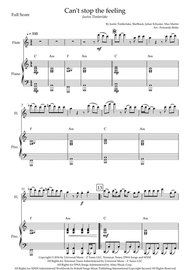 Can't Stop The Feeling! (arr. Fernando Britto)