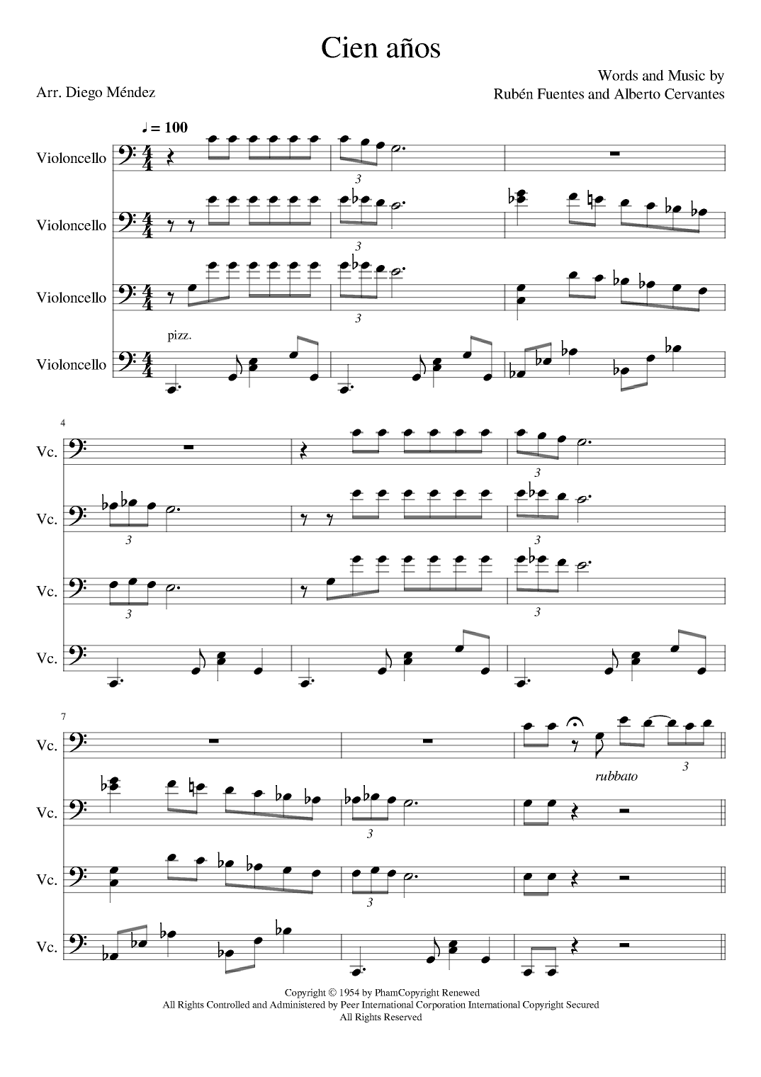 Cien Años (arr. Diego Méndez Hernández)