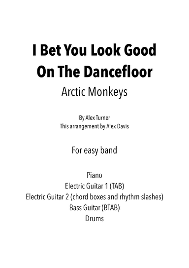 I Bet You Look Good On The Dancefloor (arr. Alex Davis)