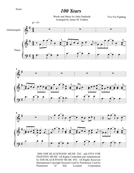 100 Years (arr. James M. Guthrie, ASCAP)
