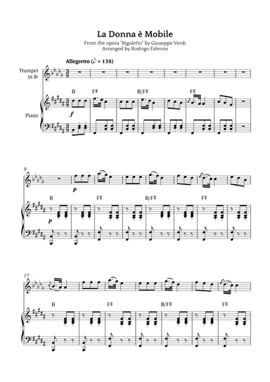 La Donna è Mobile (arr. Rodrigo Faleiros)