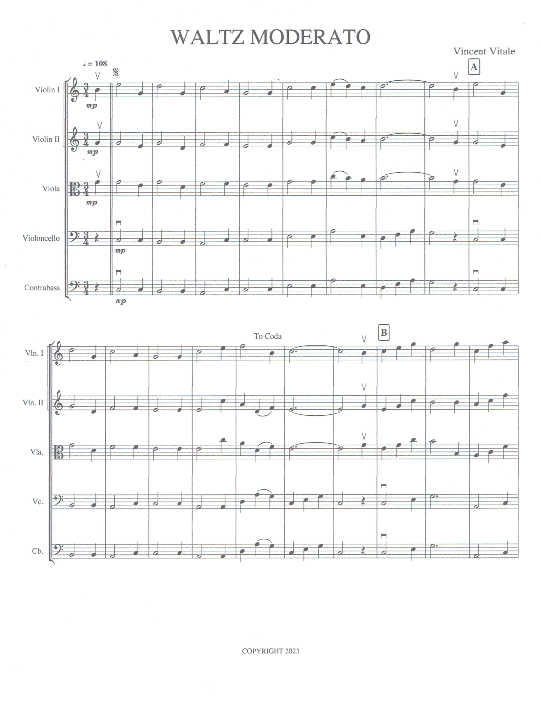 WALTZ MODERATO  (very easy)