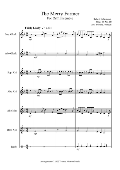 The Merry Farmer - For Orff Ensemble (arr. Yvonne Johnson)