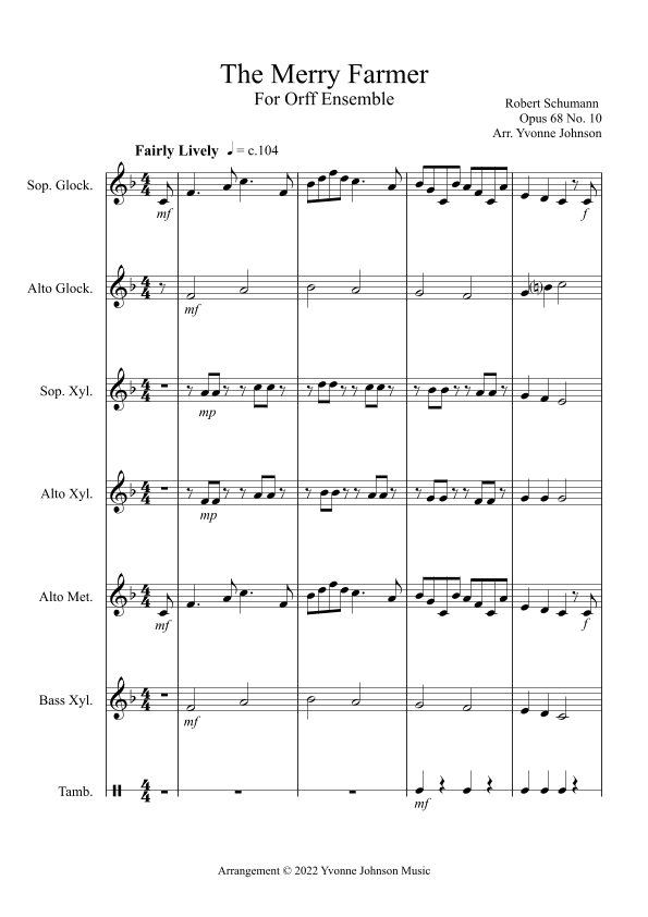 The Merry Farmer - For Orff Ensemble (arr. Yvonne Johnson)
