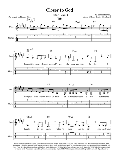 Closer To God (arr. Rachel West)