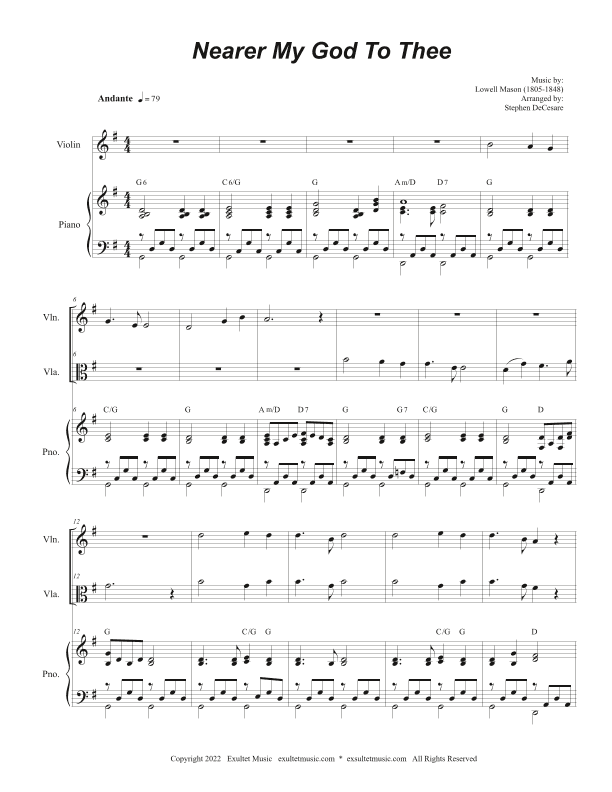 Nearer My God To Thee (Duet for Violin and Viola) (arr. Stephen DeCesare)