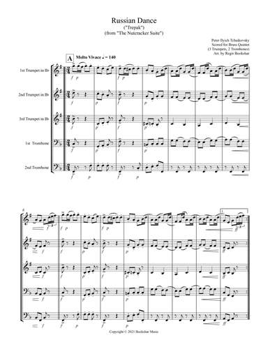 Russian Dance ("Trepak") (from "The Nutcracker Suite") (F) (Brass Quintet - 3 Trp, 2 Trb) (arr. Regis Bookshar)