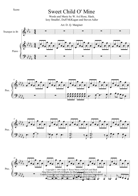 Sweet Child O' Mine (arr. David Quintana Marginet)