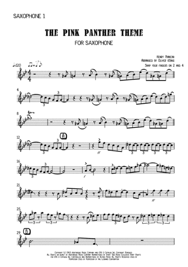The Pink Panther from THE PINK PANTHER (arr. Oliver König)