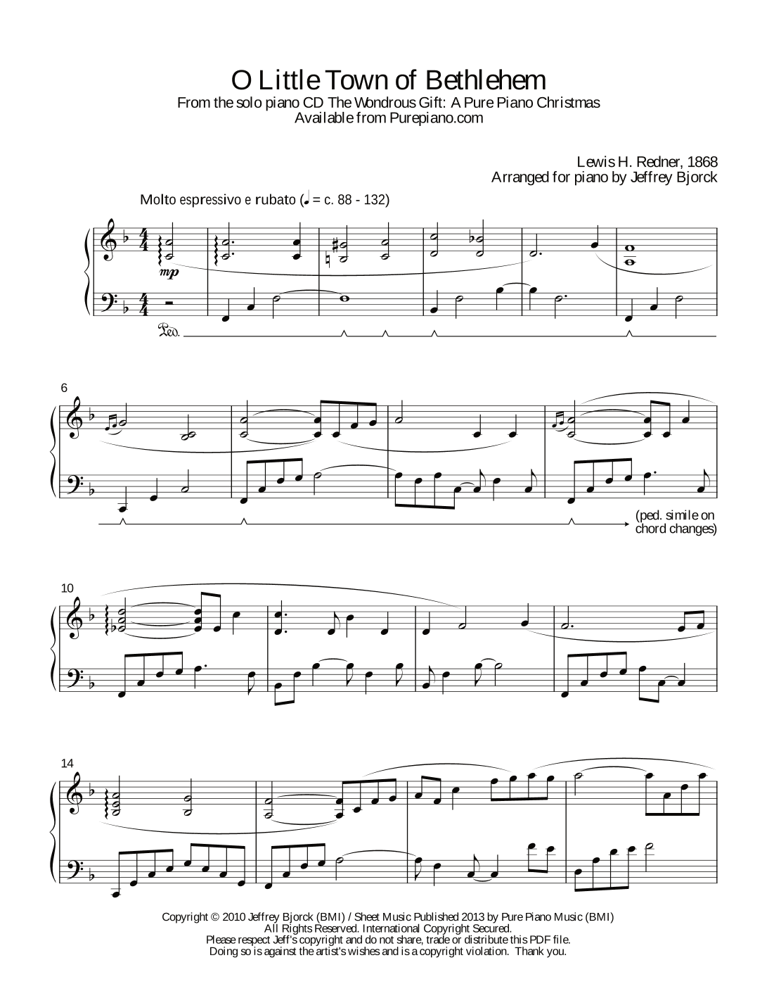 O Little Town of Bethlehem (arr. Jeff Bjorck)