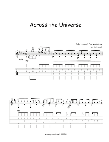 Across The Universe (arr. b popek)