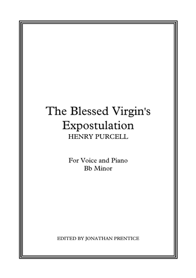 The Blessed Virgin's Expostulation (Bb Minor) (arr. Jonathan Prentice)