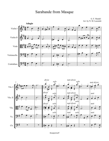 Sarabande from Masque (arr. Nick Lacanski)