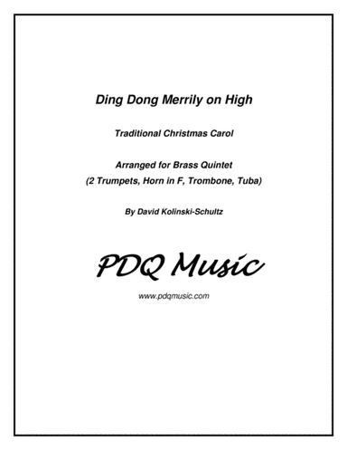 Ding Dong Merrily on High (arr. David Kolinski-Schultz)
