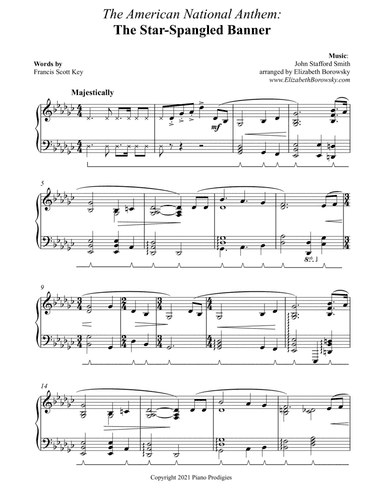The Star Spangled Banner for Solo Piano (2021 Inaugural Edition) (arr. Elizabeth Borowsky)