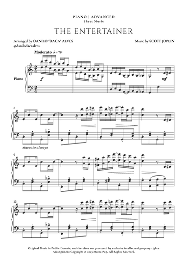 The Entertainer (arr. Danilo "Daca" Alves)