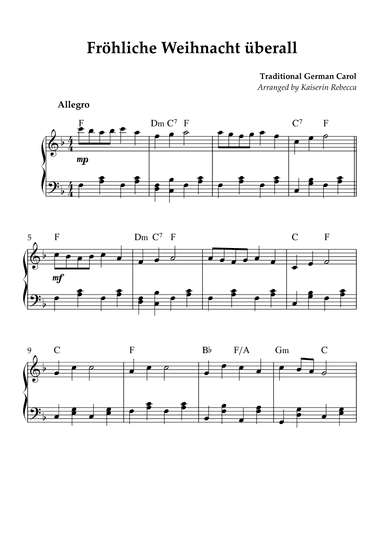 Fröhliche Weihnacht überall (arr. Kaiserin Rebecca)
